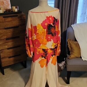 Floral 2-piece Palazzo Pant Setwith Bold Colors